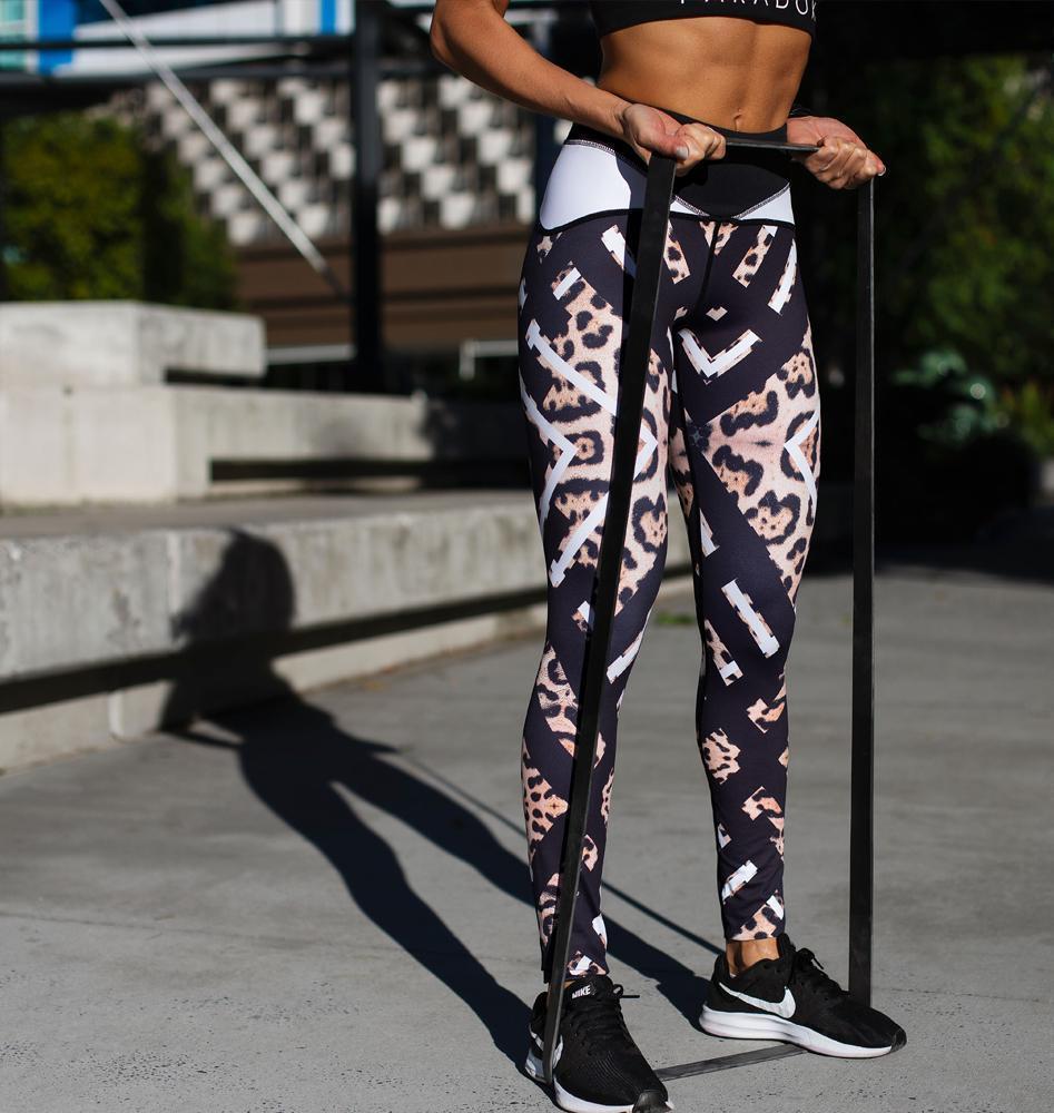 Geo Reflect Leopard Tights - Be Activewear