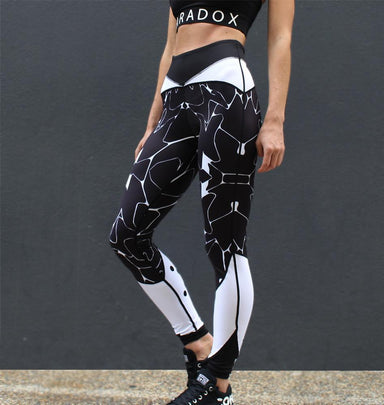 Mono Print Paneled Tights - Be Activewear