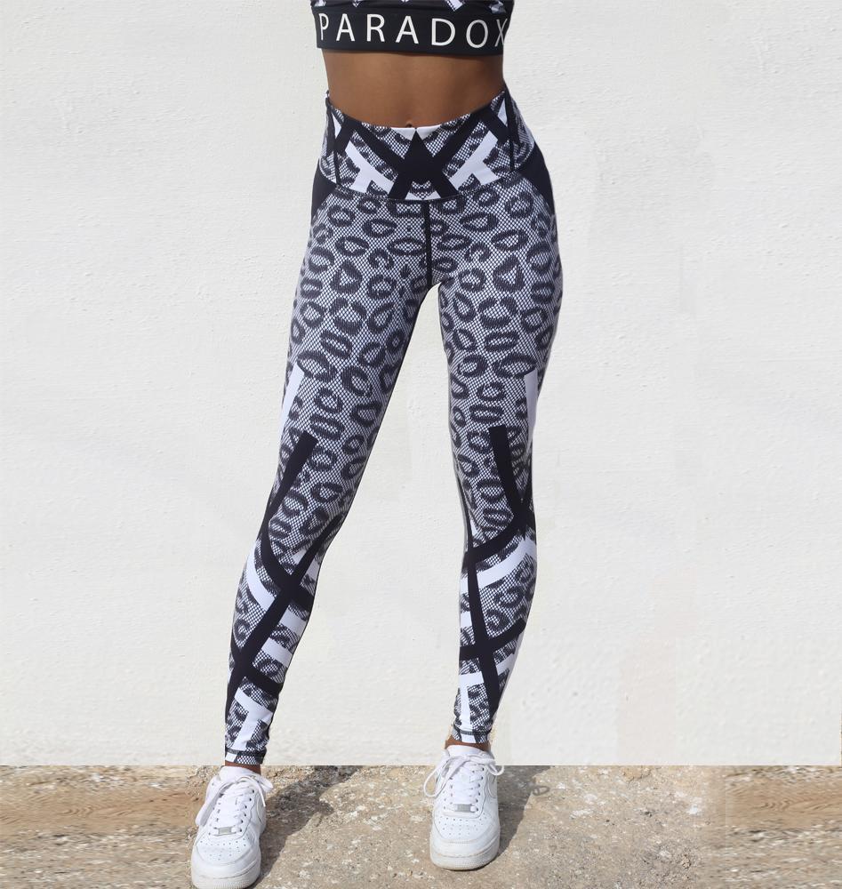 Mesh Look Leopard Print Tights - Be Activewear