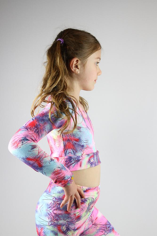 RARR DESIGNS crop Hummingbird Long Sleeve Crop Top Youth Girls