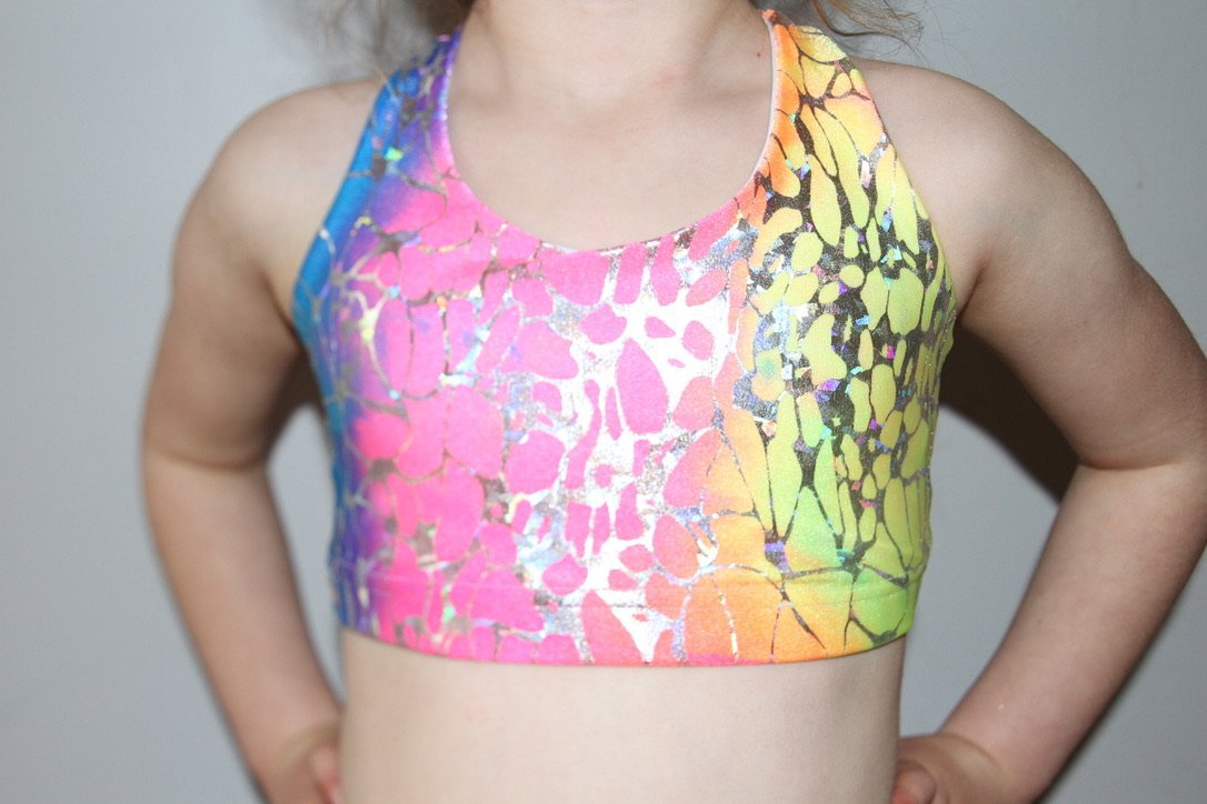 RARR DESIGNS Crop Tops Kaleidoscope Crop Top Sports Bra Youth Girls