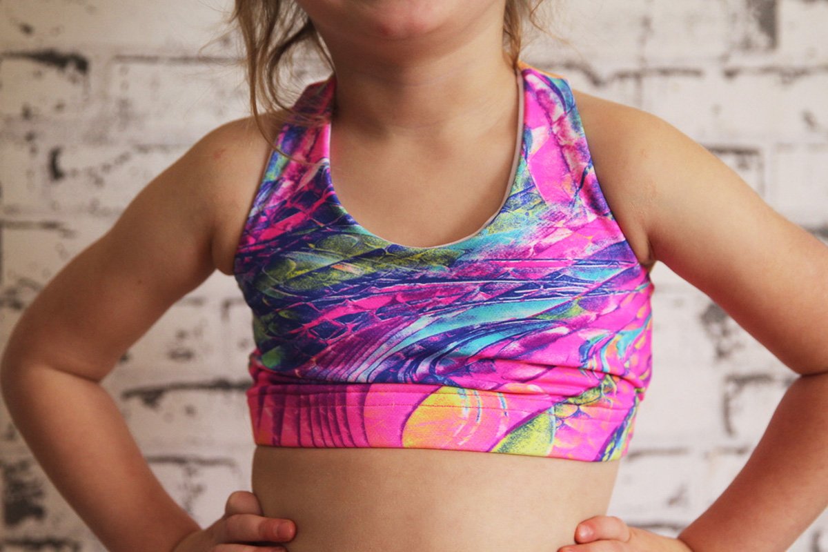 RARR DESIGNS Crop Tops Sherbert Crop Top Sports Bra Youth Girls