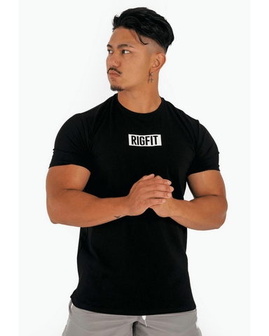 RigFit T-Shirts S'21 SHORT SLEEVE STENCIL T-SHIRT-Black