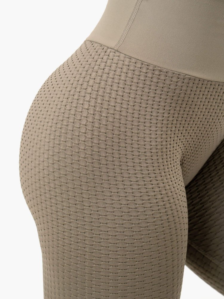 ryderwear tights honeycomb scrunch seamless leggings khaki