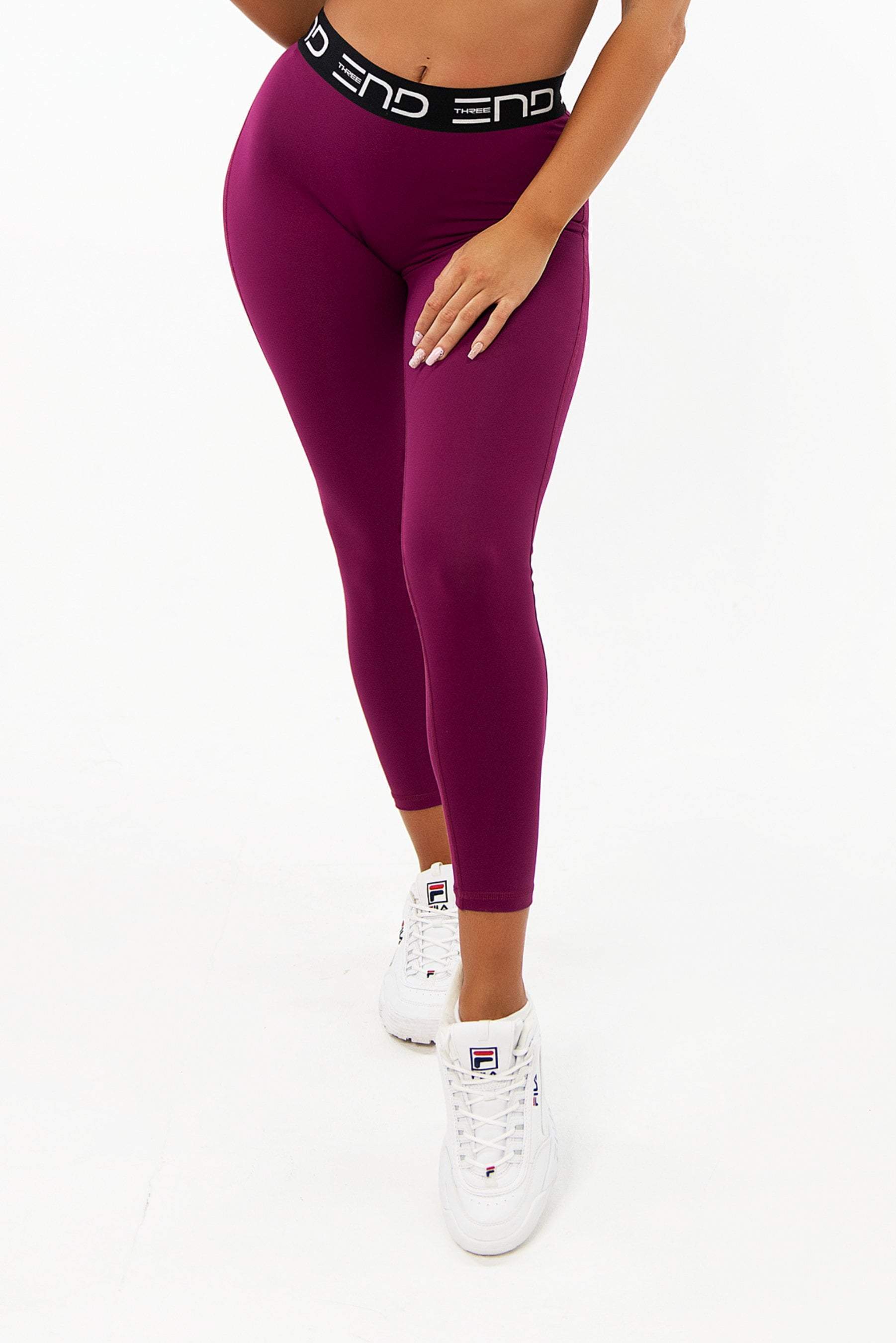 ECHT burgundy high rise seamless leggings size small activewear